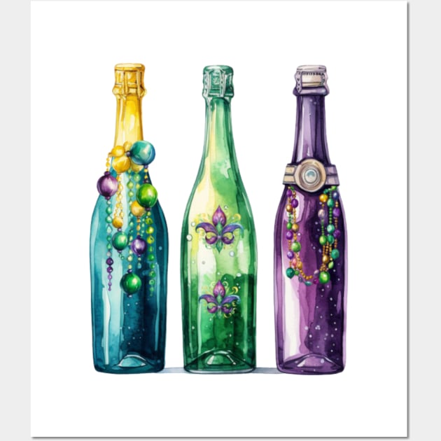 Mardi Gras Bottles and Beads Wall Art by mw1designsart